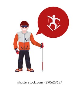 Snowboarding design over white background, vector illustration