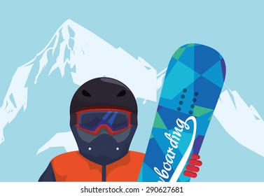 Snowboarding design over white background, vector illustration