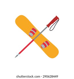 Snowboarding design over white background, vector illustration