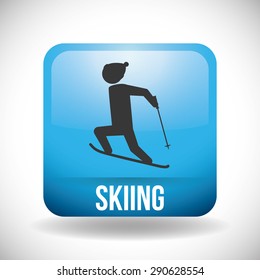 Snowboarding design over white background, vector illustration