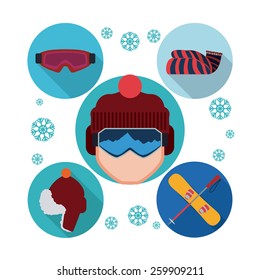 Snowboarding design, vector illustration.