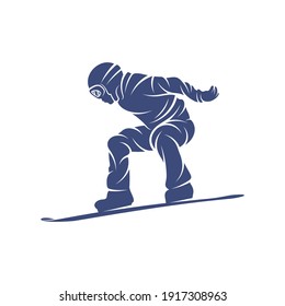 Ilustración vectorial de diseño Snowboarding, plantilla de conceptos de diseño de logotipo Creative Snowboarding, símbolo de icono