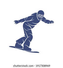 Ilustración vectorial de diseño Snowboarding, plantilla de conceptos de diseño de logotipo Creative Snowboarding, símbolo de icono