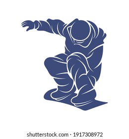 Ilustración vectorial de diseño Snowboarding, plantilla de conceptos de diseño de logotipo Creative Snowboarding, símbolo de icono