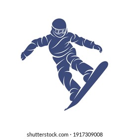 Ilustración vectorial de diseño Snowboarding, plantilla de conceptos de diseño de logotipo Creative Snowboarding, símbolo de icono