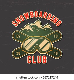 snowboarding emblem. logotype template. outdoor activity symbol