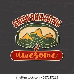 snowboarding emblem. logotype template. outdoor activity symbol