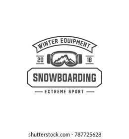 snowboarding emblems, labels and designed elements. Extreme theme, winter games, outdoors adventure