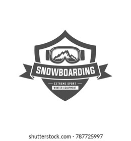 snowboarding emblems, labels and designed elements. Extreme theme, winter games, outdoors adventure