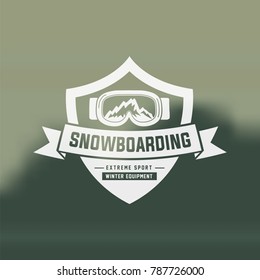 snowboarding emblems, labels and designed elements. Extreme theme, winter games, outdoors adventure