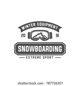 snowboarding emblems, labels and designed elements. Extreme theme, winter games, outdoors adventure