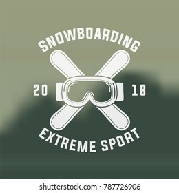 snowboarding emblems, labels and designed elements. Extreme theme, winter games, outdoors adventure