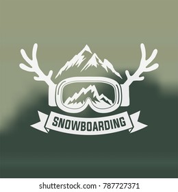 snowboarding emblems, labels and designed elements. Extreme theme, winter games, outdoors adventure