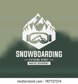 snowboarding emblems, labels and designed elements. Extreme theme, winter games, outdoors adventure