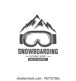 snowboarding emblems, labels and designed elements. Extreme theme, winter games, outdoors adventure