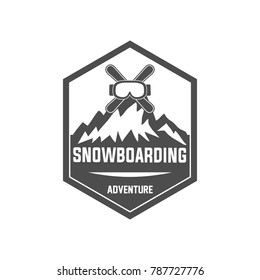snowboarding emblems, labels and designed elements. Extreme theme, winter games, outdoors adventure