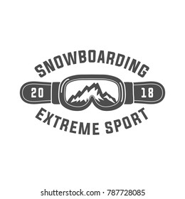 snowboarding emblems, labels and designed elements. Extreme theme, winter games, outdoors adventure