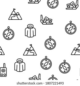 Snowboarding Equipment Vector Seamless Pattern Thin Line Illustration
