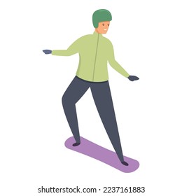 Snowboarding extreme icon cartoon vector. Child school. Family team