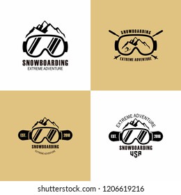 Snowboarding extreme logo and label collection