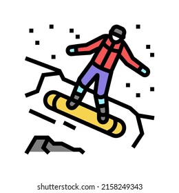 snowboarding extreme sport color icon vector. snowboarding extreme sport sign. isolated symbol illustration