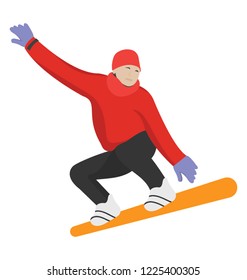 
Snowboarding flat icon, winter sports 
