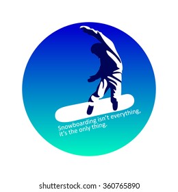 Snowboarding freestyle. Snowboarding logo template. Winter sport activity