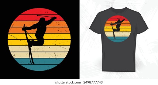 Snowboarding Funny Vintage Skiing T-shirt Design