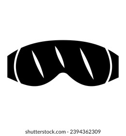 Snowboarding Glasses solid icon, World snowboard day concept, sun ski glasses sign on white background, Protective goggles icon in glyph style for mobile and web design. Vector graphics