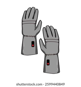 snowboarding gloves heated cartoon. cycling motorcycle, hunting fishing, hiking camping snowboarding gloves heated sign. isolated symbol vector illustration