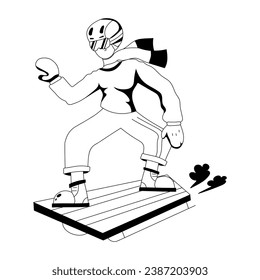 Snowboarding glyph illustration, customizable and easy to use design 