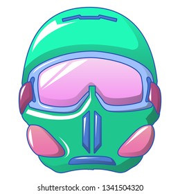 Snowboarding goggles mask icon. Cartoon of snowboarding goggles mask vector icon for web design isolated on white background