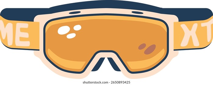 Snowboarding goggles protective gear vector illustration