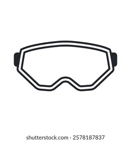 Snowboarding goggles vector icon isolated on a white background.