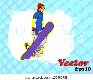 snowboarding grunge Illustration