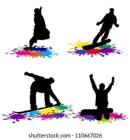 snowboarding grunge  vector illustration