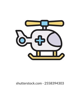 Snowboarding Helicopter Icon Vector Illustration