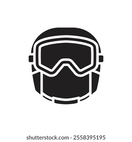 Snowboarding Helmet Filled Icon Vector Illustration