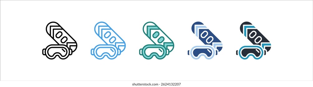Snowboard-Symbol in verschiedenen Stil Vektor