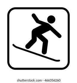 Snowboarding icon. Flat vector illustration isolated on white background.