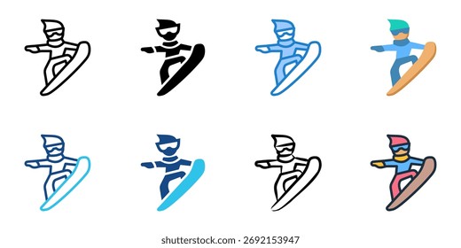 Ícone de quadro de neve definir coleção de vários estilos 
