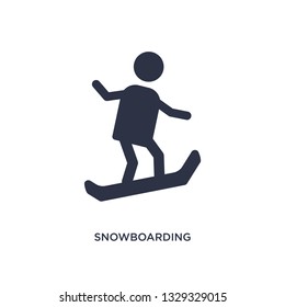 snowboarding icon. Simple element illustration from free time concept. snowboarding editable symbol design on white background. Can be use for web and mobile.