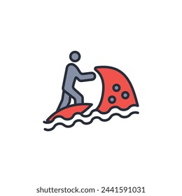 snowboarding icon. vector.Editable stroke.linear style sign for use web design,logo.Symbol illustration.