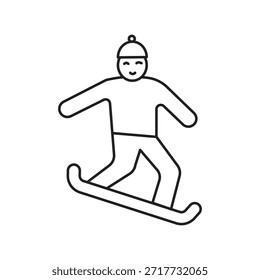 Ícone de snowboard com ilustração de estoque de vetor de fundo branco