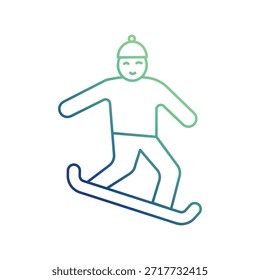 Ícone de snowboard com ilustração de estoque de vetor de fundo branco