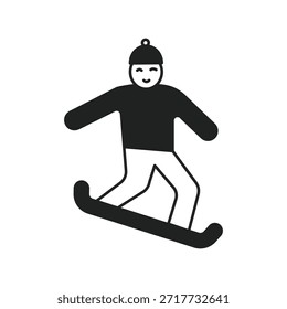 Icono de snowboard con fondo blanco Vector Ilustración de stock