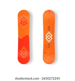 Snowboarding illustration. Blue silhouette of a snowboarder on snowy slope. Vector icon for winter sport, extreme vacation, cold season activity, healthy lifestyle or speed equipment in graphic design