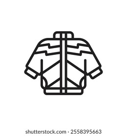 Snowboarding Jacket Outline Icon Vector Illustration