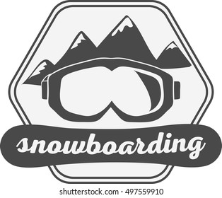 snowboarding label. Vector illustration.