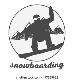 Snowboarding labels. Vector illustration.